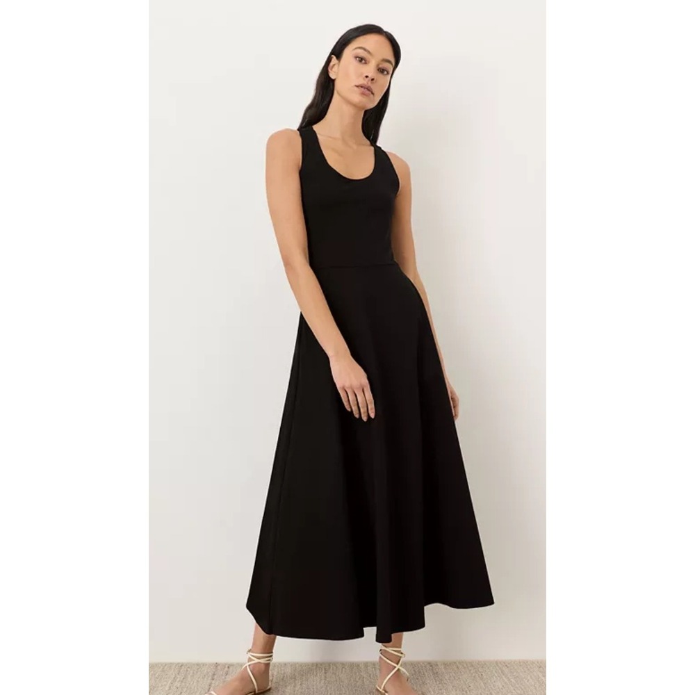 Pact Women Black Organic Cotton Fit and Flare Open Back Maxi Dress Large